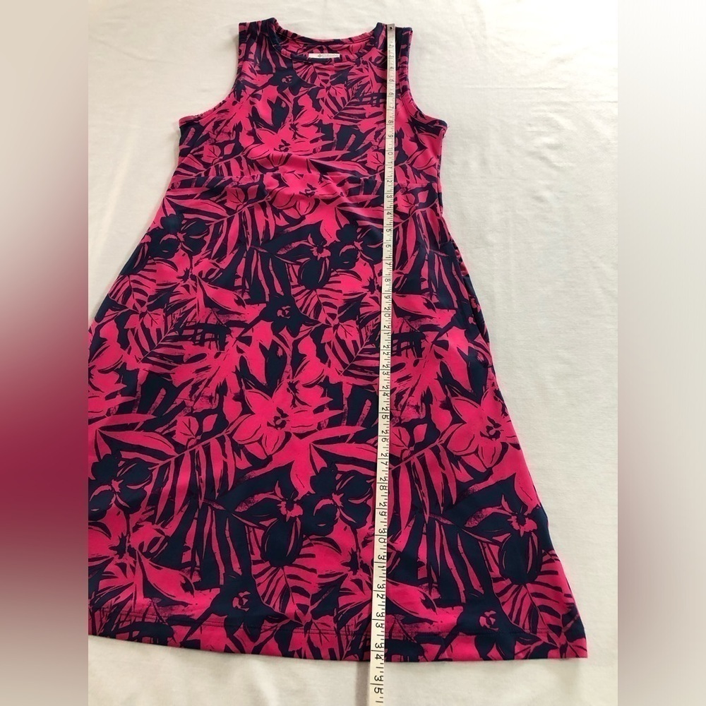 Columbia Womens PFG Freezer Tank Dress. Pink Palmtropics. Size XS. Side Pockets. - Picture 7 of 10